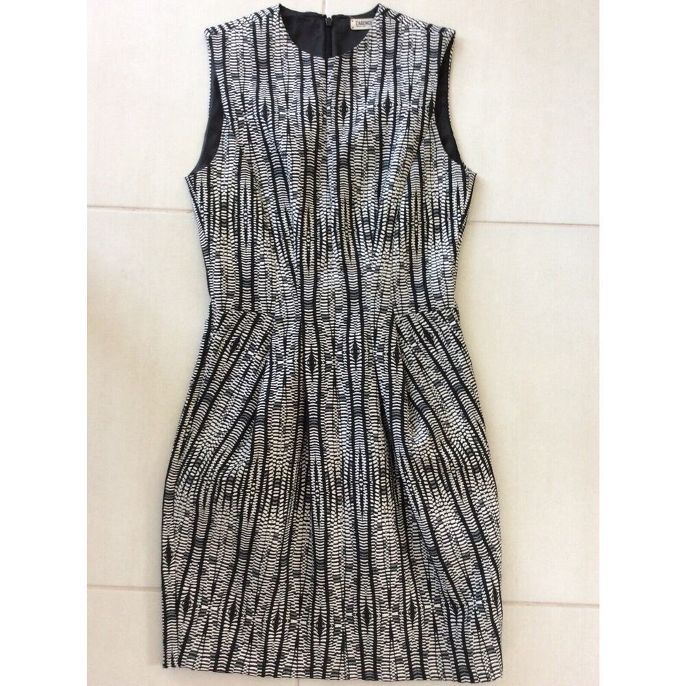 L'Agence Bodycon Mini Dress Multicolor Print V Neck